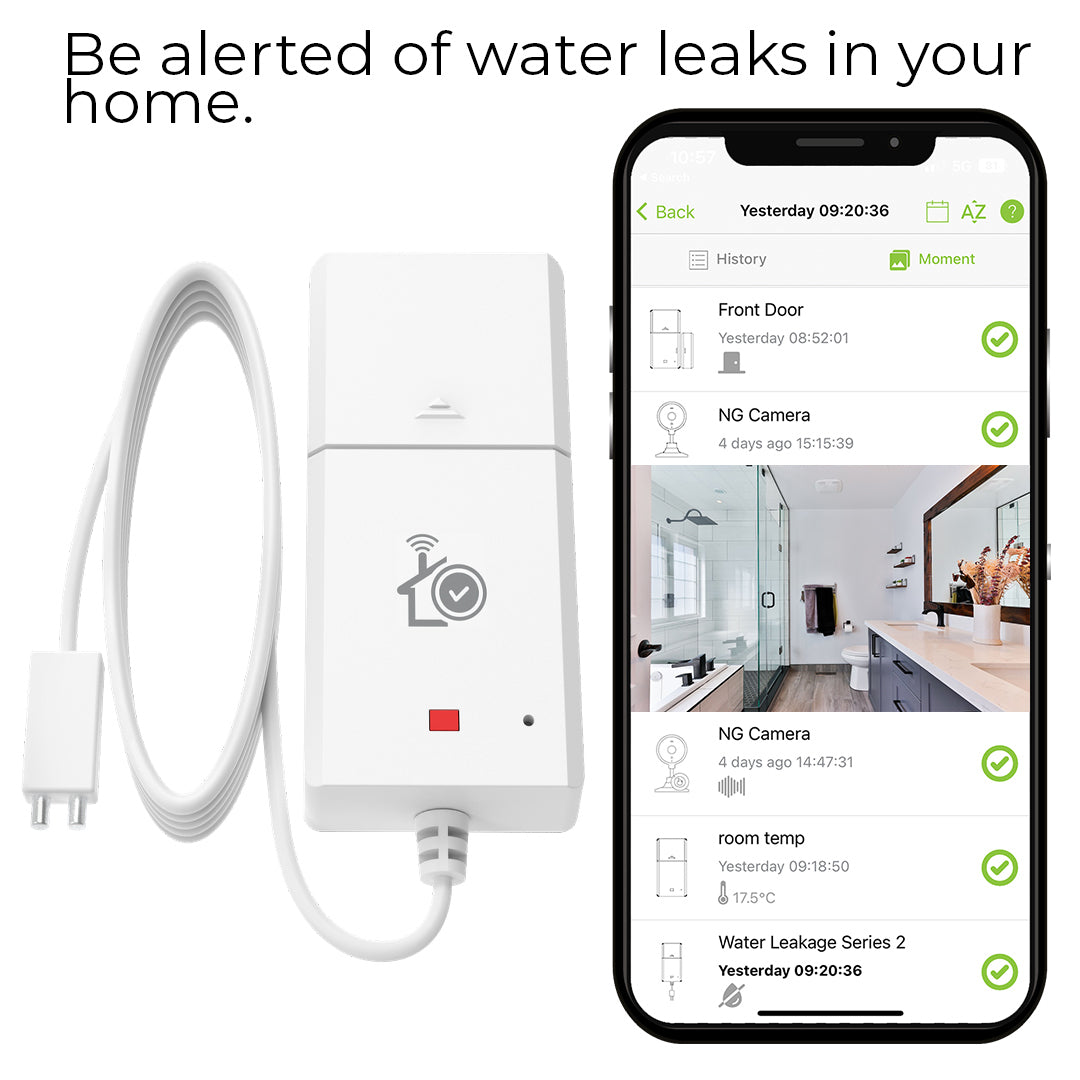 HomeOK water sensor with HomeOK mobile App
